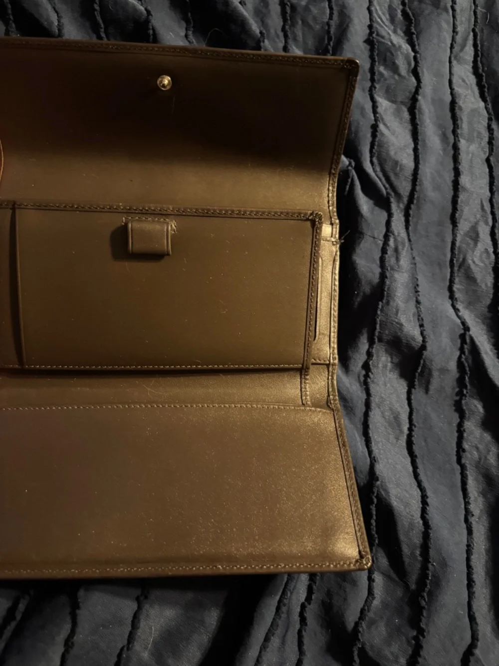 Coach Brown Logo Tri-Fold Checkbook Wallet